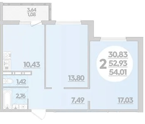 Фото №1: 2-комнатная квартира 54&nbsp;м², 4/16&nbsp;эт. - Краснодар, Прикубанский внутригородской округ, Восточный, мкр. жилой комплекс Квартал № 6