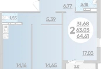 Фото №1: 2-комнатная квартира 64 м², 10/16 эт. - Краснодар, мкр. жилой комплекс Квартал № 6,