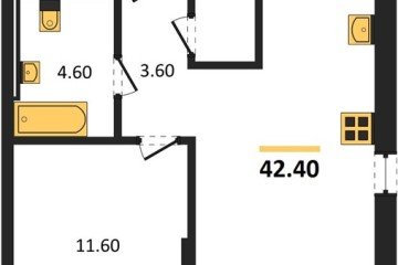 Фото №1: 1-комнатная квартира 42 м², 2/18 эт. - Краснодар, мкр. квартал Самолёт 7,