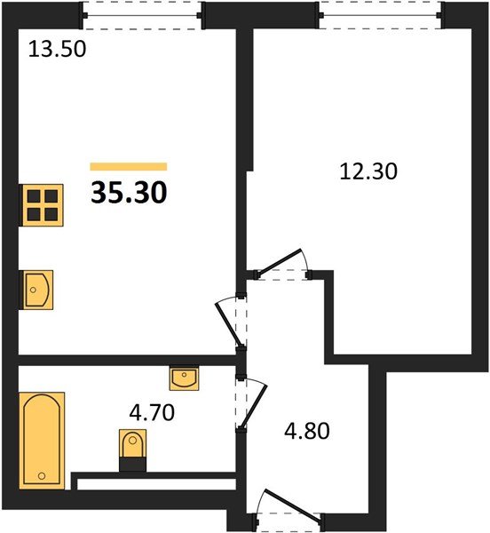 Фото №1: 1-комнатная квартира 35&nbsp;м², 15/18&nbsp;эт. - Краснодар, Прикубанский внутригородской округ, мкр. квартал Самолёт 7