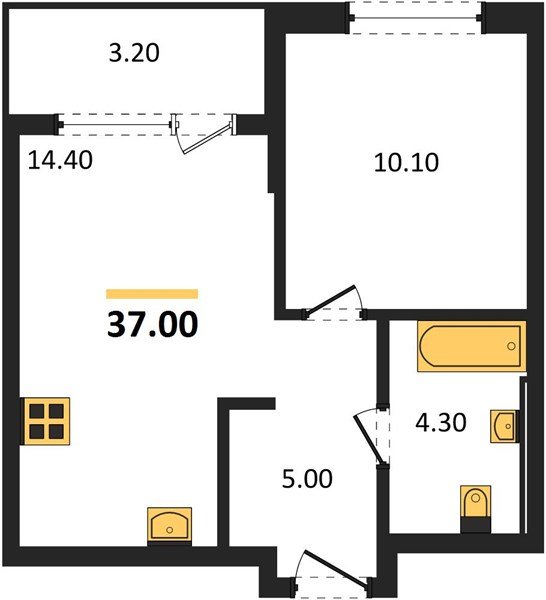 Фото №1: 1-комнатная квартира 37&nbsp;м², 8/18&nbsp;эт. - Краснодар, Прикубанский внутригородской округ, мкр. квартал Самолёт 7