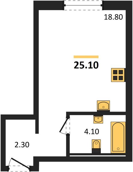 Фото №1: Студия 25&nbsp;м², 16/18&nbsp;эт. - Краснодар, Прикубанский внутригородской округ, мкр. квартал Самолёт 7