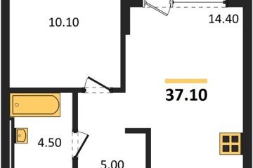 Фото №1: 1-комнатная квартира 37 м², 12/18 эт. - Краснодар, мкр. квартал Самолёт 7,