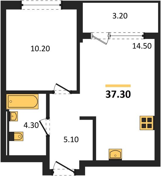 Фото №1: 1-комнатная квартира 37&nbsp;м², 6/18&nbsp;эт. - Краснодар, Прикубанский внутригородской округ, мкр. квартал Самолёт 7