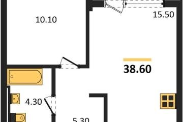 Фото №1: 1-комнатная квартира 38 м², 2/18 эт. - Краснодар, мкр. квартал Самолёт 7,