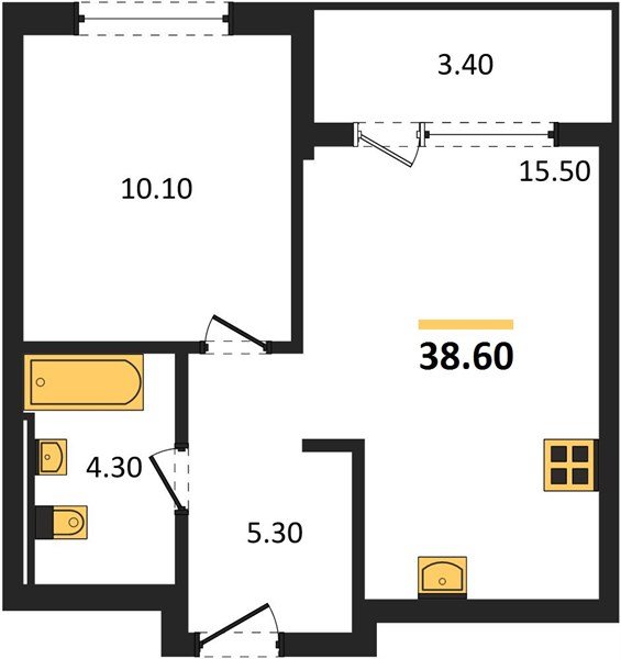 Фото №1: 1-комнатная квартира 38&nbsp;м², 2/18&nbsp;эт. - Краснодар, Прикубанский внутригородской округ, мкр. квартал Самолёт 7