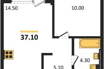 Фото №1: 1-комнатная квартира 37 м², 2/18 эт. - Краснодар, мкр. квартал Самолёт 7,