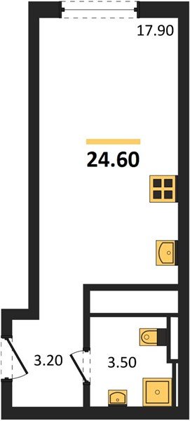 Фото №1: Студия 24&nbsp;м², 3/18&nbsp;эт. - Краснодар, Прикубанский внутригородской округ, мкр. квартал Самолёт 7