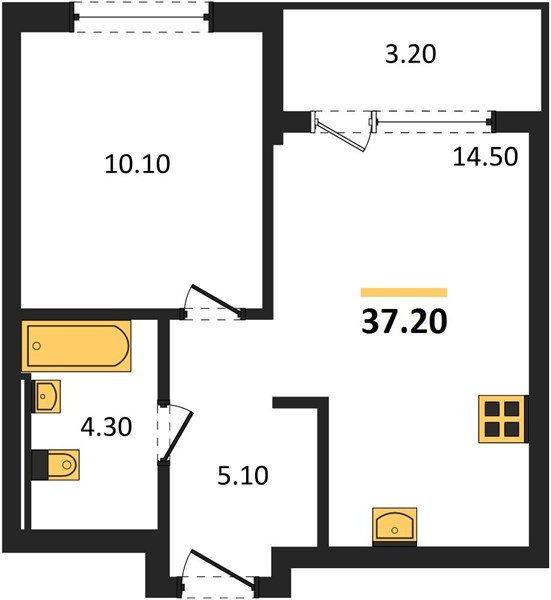 Фото №1: 1-комнатная квартира 37&nbsp;м², 5/18&nbsp;эт. - Краснодар, Прикубанский внутригородской округ, мкр. квартал Самолёт 7
