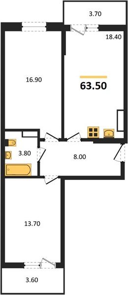 Фото №1: 2-комнатная квартира 63&nbsp;м², 8/9&nbsp;эт. - Краснодар, мкр. Прикубанский внутригородской округ