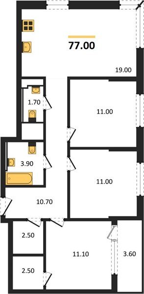 Фото №1: 3-комнатная квартира 77&nbsp;м², 6/18&nbsp;эт. - Краснодар, Прикубанский внутригородской округ, мкр. квартал Самолёт 7