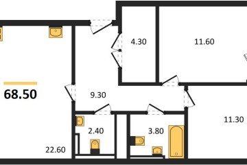 Фото №1: 2-комнатная квартира 68 м², 7/18 эт. - Краснодар, мкр. квартал Самолёт 7,