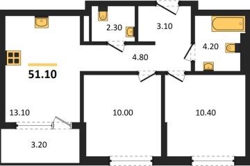Фото №1: 2-комнатная квартира 51 м², 8/18 эт. - Краснодар, мкр. квартал Самолёт 7,