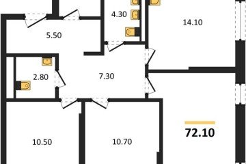 Фото №1: 3-комнатная квартира 72 м², 8/18 эт. - Краснодар, мкр. квартал Самолёт 7,