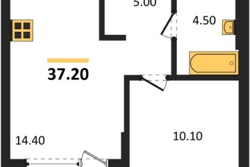 Фото №1: 1-комнатная квартира 37 м², 5/18 эт. - Краснодар, мкр. квартал Самолёт 7,