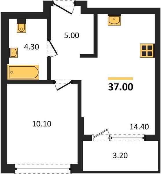Фото №1: 1-комнатная квартира 37&nbsp;м², 15/18&nbsp;эт. - Краснодар, Прикубанский внутригородской округ, мкр. квартал Самолёт 7