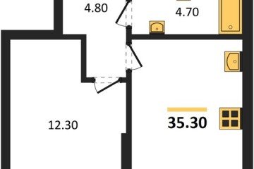 Фото №1: 1-комнатная квартира 35 м², 16/18 эт. - Краснодар, мкр. квартал Самолёт 7,