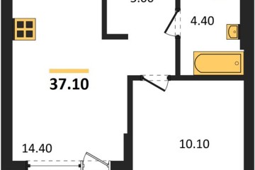 Фото №1: 1-комнатная квартира 37 м², 13/18 эт. - Краснодар, мкр. квартал Самолёт 7,