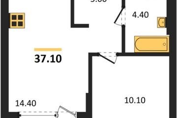 Фото №1: 1-комнатная квартира 37 м², 16/18 эт. - Краснодар, мкр. квартал Самолёт 7,