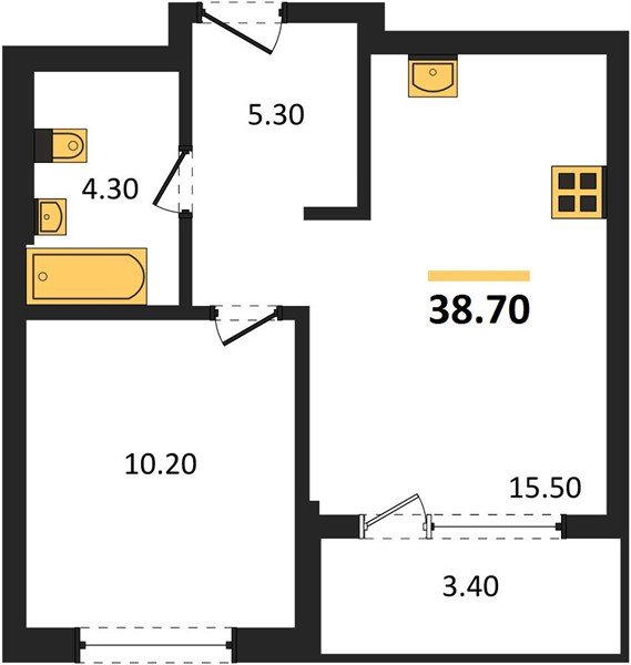 Фото №1: 1-комнатная квартира 38&nbsp;м², 3/18&nbsp;эт. - Краснодар, Прикубанский внутригородской округ, мкр. квартал Самолёт 7