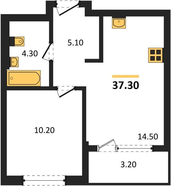 Фото №1: 1-комнатная квартира 37&nbsp;м², 6/18&nbsp;эт. - Краснодар, Прикубанский внутригородской округ, мкр. квартал Самолёт 7
