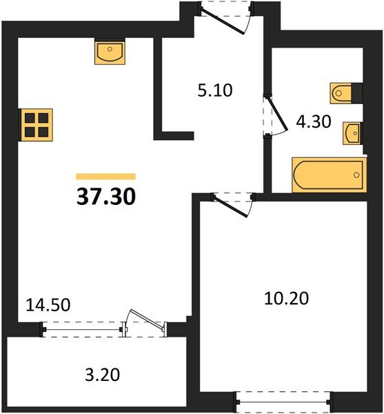 Фото №1: 1-комнатная квартира 37&nbsp;м², 4/18&nbsp;эт. - Краснодар, Прикубанский внутригородской округ, мкр. квартал Самолёт 7