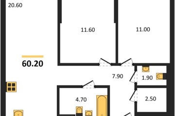 Фото №1: 2-комнатная квартира 60&nbsp;м², 2/18&nbsp;эт. - Краснодар, мкр. квартал Самолёт 7, 