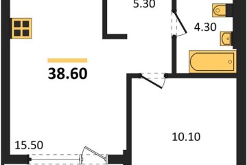 Фото №1: 1-комнатная квартира 38 м², 8/18 эт. - Краснодар, мкр. квартал Самолёт 7,
