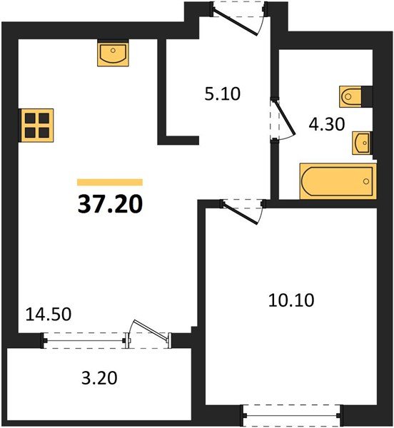 Фото №1: 1-комнатная квартира 37&nbsp;м², 3/18&nbsp;эт. - Краснодар, Прикубанский внутригородской округ, мкр. квартал Самолёт 7