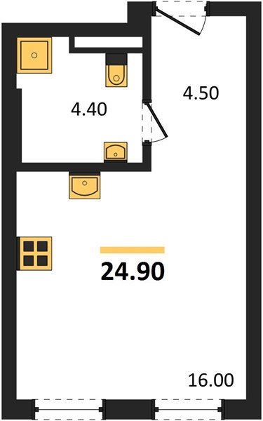 Фото №1: Студия 24&nbsp;м², 2/18&nbsp;эт. - Краснодар, Прикубанский внутригородской округ, мкр. квартал Самолёт 7
