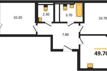 Фото №1: 2-комнатная квартира 49 м², 4/18 эт. - Краснодар, мкр. квартал Самолёт 7,