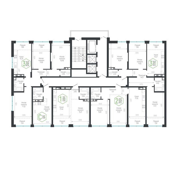 Фото №8: 3-комнатная квартира 87&nbsp;м², 4/24&nbsp;эт. - Краснодар, Центральный внутригородской округ, мкр. Черёмушки