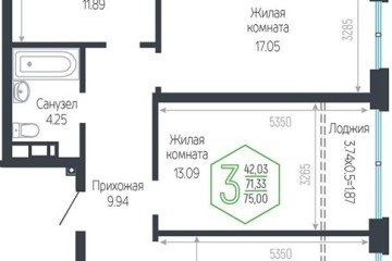 Фото №1: 3-комнатная квартира 75 м², 12/24 эт. - Краснодар, мкр. Черёмушки,