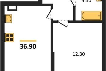 Фото №1: 1-комнатная квартира 36 м², 7/9 эт. - Краснодар, мкр. Парк Победы,