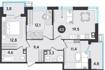 Фото №1: 3-комнатная квартира 82 м², 2/9 эт. - Краснодар, мкр. Парк Победы,