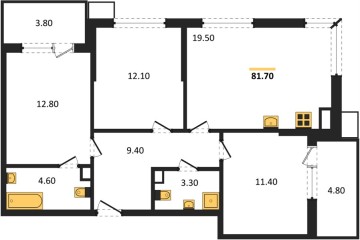 Фото №1: 3-комнатная квартира 81&nbsp;м², 3/9&nbsp;эт. - Краснодар, мкр. Парк Победы, 