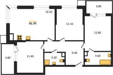 Фото №1: 3-комнатная квартира 82&nbsp;м², 2/9&nbsp;эт. - Краснодар, мкр. Парк Победы, 