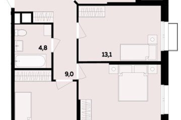 Фото №1: 3-комнатная квартира 77 м², 9/16 эт. - Яблоновский, мкр. ЖК Мегасити,