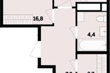 Фото №1: 2-комнатная квартира 64 м², 14/16 эт. - Яблоновский, мкр. ЖК Мегасити,