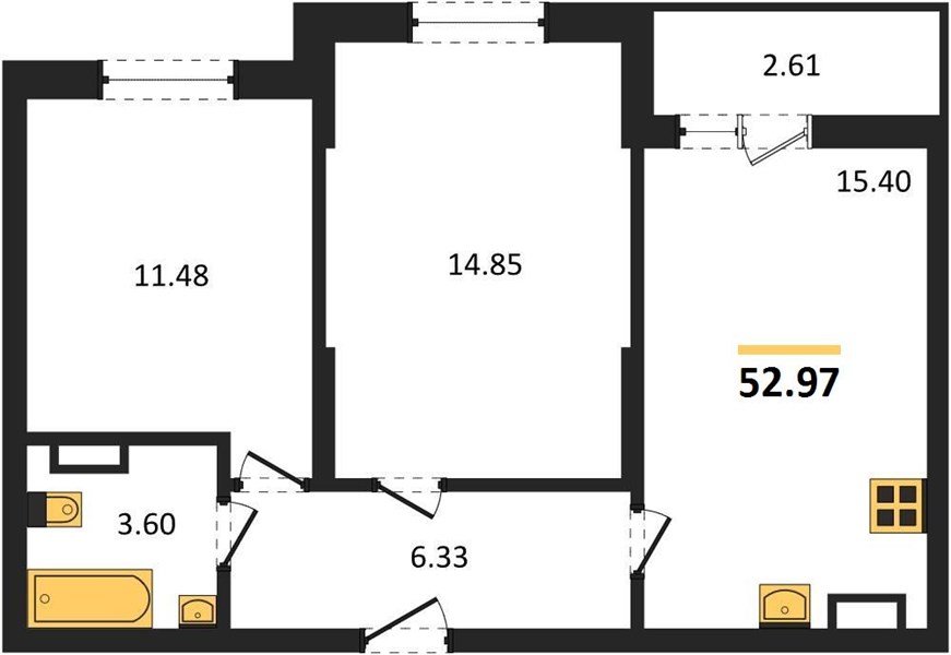 Фото №1: 2-комнатная квартира 52&nbsp;м², 4/12&nbsp;эт. - Краснодар, мкр. Карасунский внутригородской округ