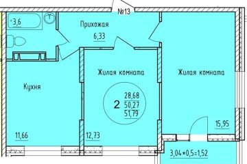 Фото №1: 2-комнатная квартира 51 м², 14/16 эт. - Краснодар, мкр. Карасунский внутригородской округ,