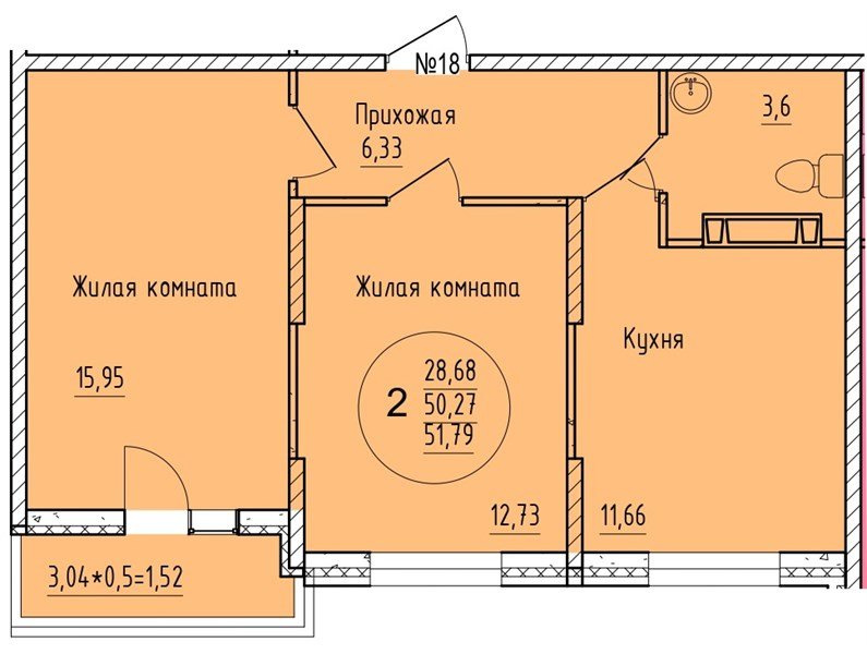 Фото №1: 2-комнатная квартира 51&nbsp;м², 16/16&nbsp;эт. - Краснодар, мкр. Карасунский внутригородской округ