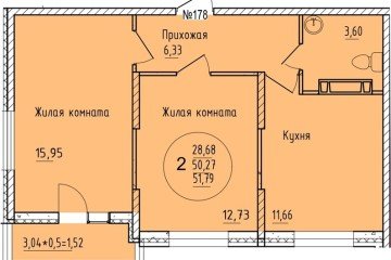 Фото №1: 2-комнатная квартира 51 м², 11/16 эт. - Краснодар, мкр. Карасунский внутригородской округ,