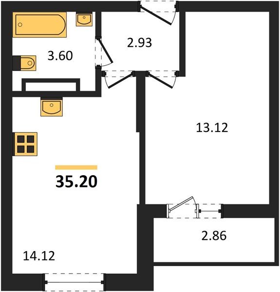 Фото №1: 1-комнатная квартира 35&nbsp;м², 4/16&nbsp;эт. - Краснодар, мкр. Карасунский внутригородской округ
