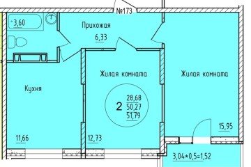 Фото №1: 2-комнатная квартира 51 м², 2/16 эт. - Краснодар, мкр. Карасунский внутригородской округ,