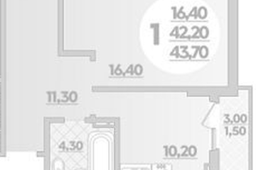Фото №1: 1-комнатная квартира 43 м², 2/22 эт. - Краснодар, мкр. ЖК Парк у Дома, ул. Героев-Разведчиков, 11/1