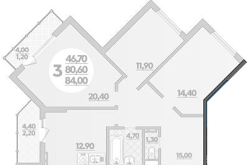 Фото №1: 3-комнатная квартира 86 м², 6/22 эт. - Краснодар, мкр. ЖК Парк у Дома, ул. Героев-Разведчиков, 11/1