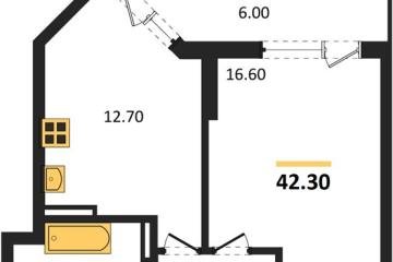 Фото №1: 1-комнатная квартира 42 м², 21/22 эт. - Краснодар, мкр. ЖК Парк у Дома, ул. Героев-Разведчиков, 11/1