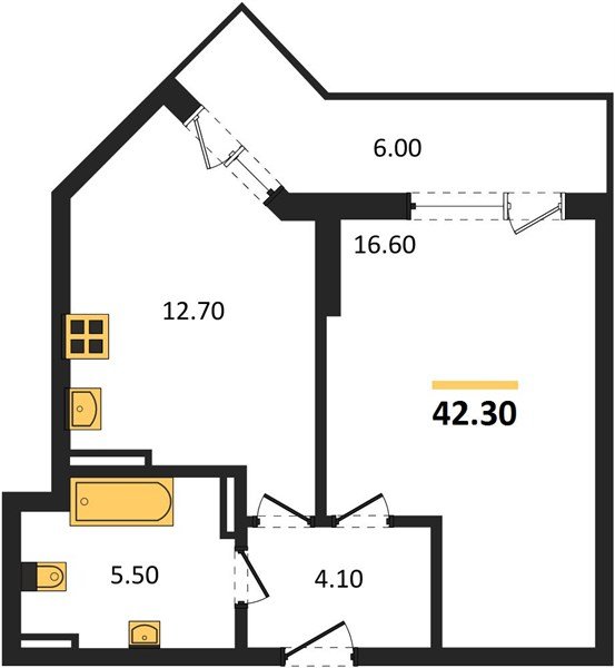Фото №1: 1-комнатная квартира 42&nbsp;м², 21/22&nbsp;эт. - Краснодар, Прикубанский внутригородской округ, ЖК Бауинвест, мкр. ЖК Парк у Дома, ул. Героев-Разведчиков, 11/1