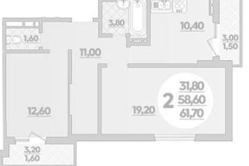 Фото №1: 2-комнатная квартира 62 м², 10/22 эт. - Краснодар, мкр. ЖК Парк у Дома, ул. Героев-Разведчиков, 11/1